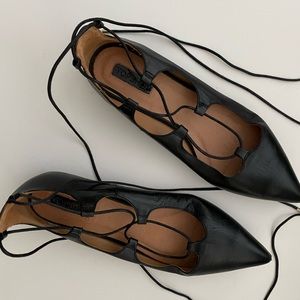 Topshop lace up ballet flats